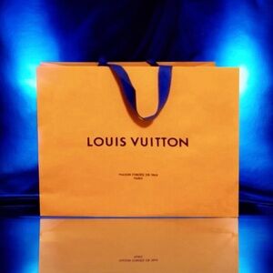 💕LOUIS VUITTON Signature 'Safran Imperial' Gift - Shopping Bag w/ Straps • Large